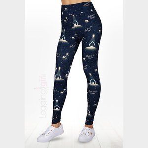 Light of the World - Manger Wide Band Printed FeatherSoft Women's Leggings One S